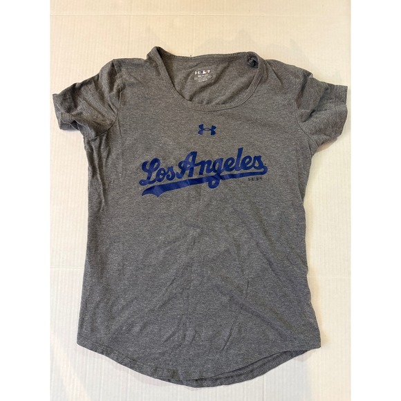 Under Armour Tops - Under Armour Los Angeles Dodgers HeatGear Gray Graphic T-Shirt Womens Small SM